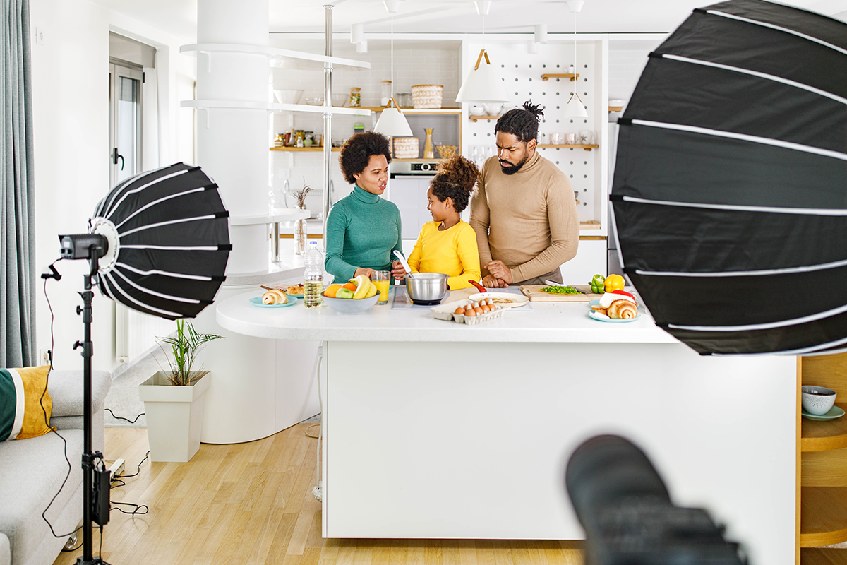 A family being filmed in a TV studio. Find out how AB 653 is protecting entertainment industry kids.